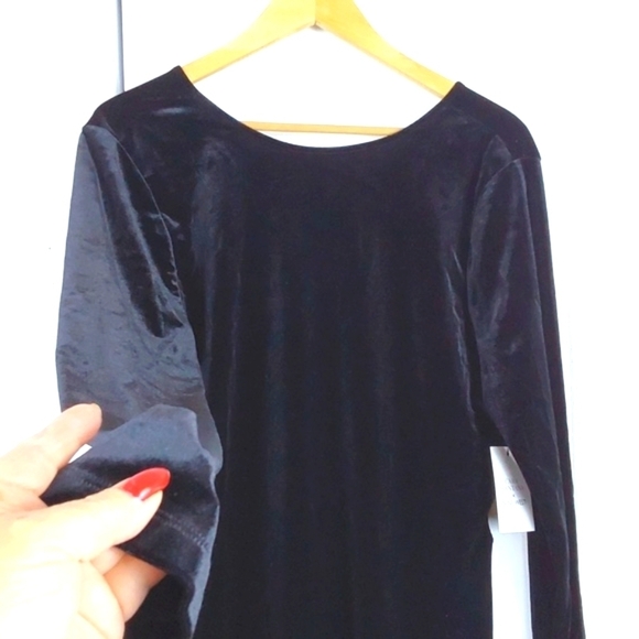 Cara Santana X Nine West Black Velvet Whimsigoth Neutral Dress Winter Sexy Sz.XL - Picture 4 of 12